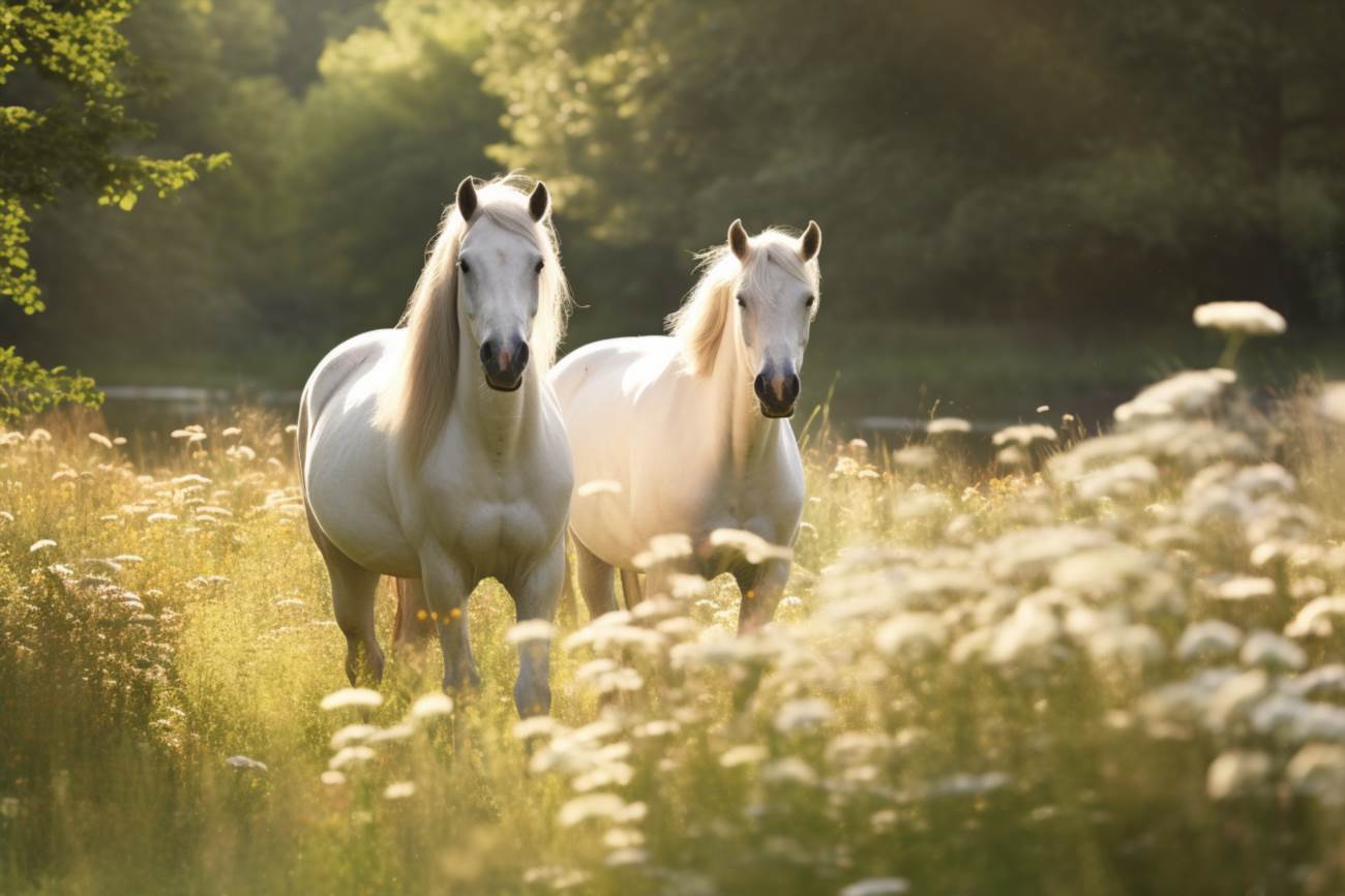 Konie fryzyjskie białe